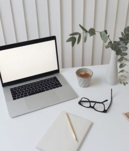 Laptop on table